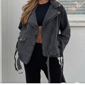 Black denim jacket